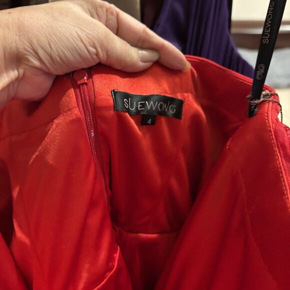 NWT Sue Wong Formal Short Dress in Red Size 4 - Picture 5 of 5
